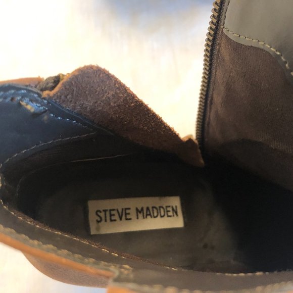 Steve Madden Whysper Leather Booties Ankle Boots Size 8 - Picture 7 of 10